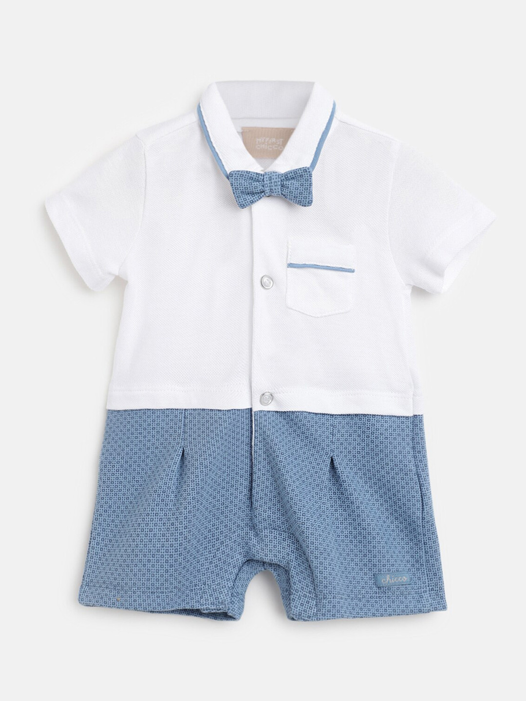 Chicco Infant Boys Colorblocked Short Sleeve Rompers