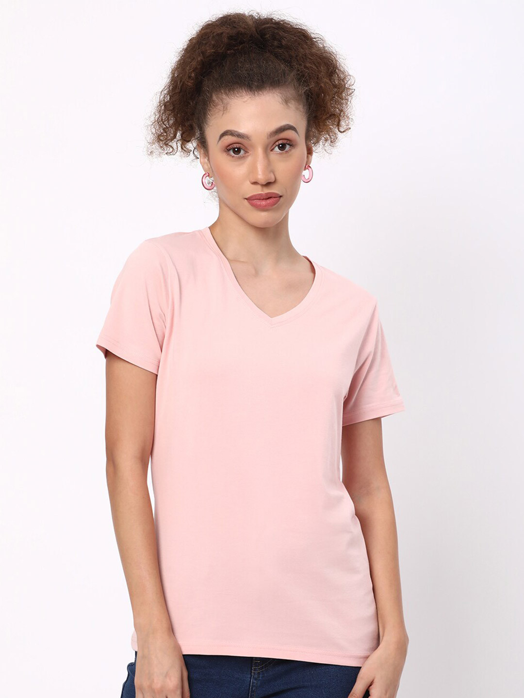 R&B V-Neck Cotton Regular Fit T-shirt