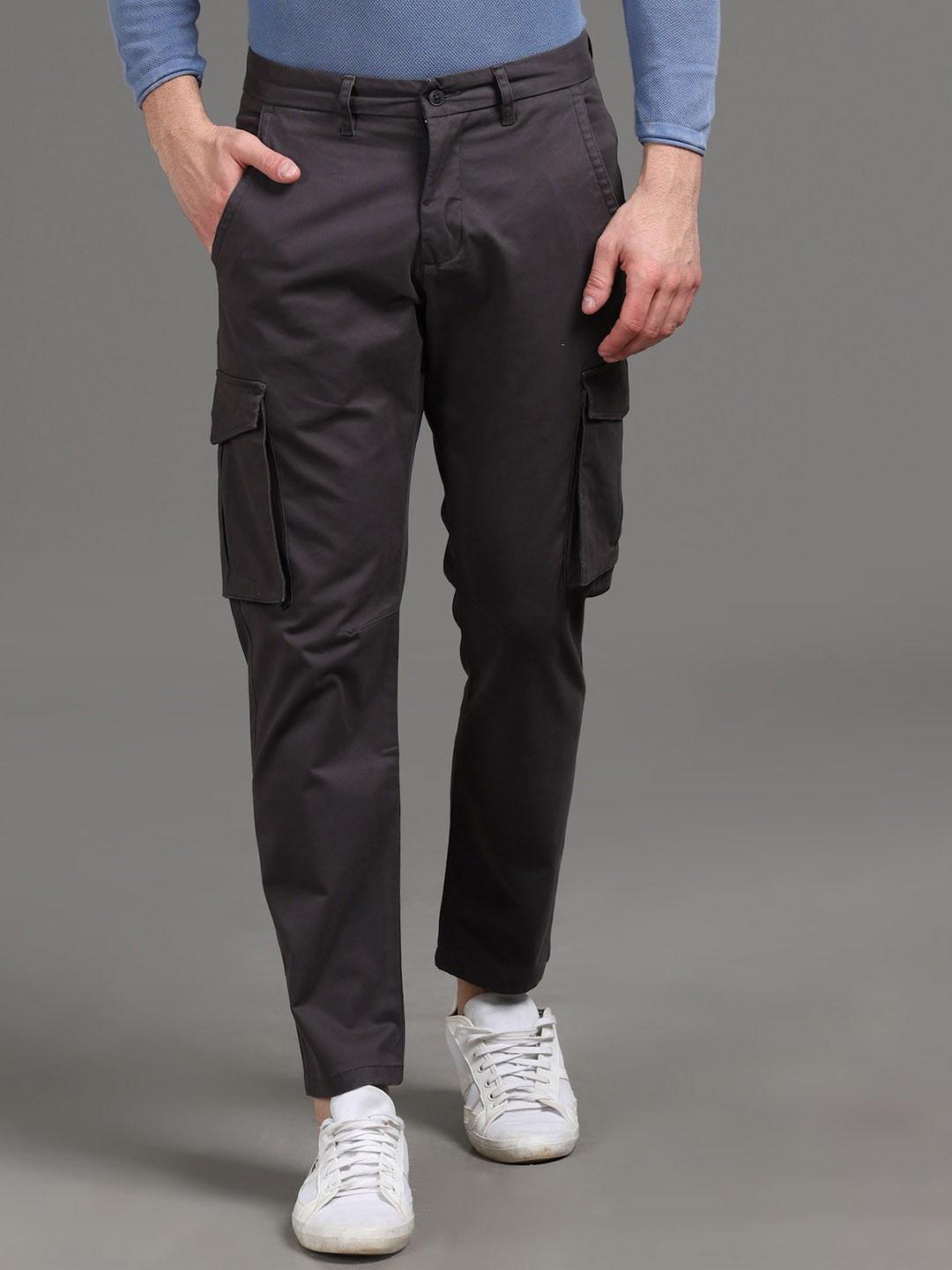 POE Men Original Mid Rise Travel Features Cargos Trousers