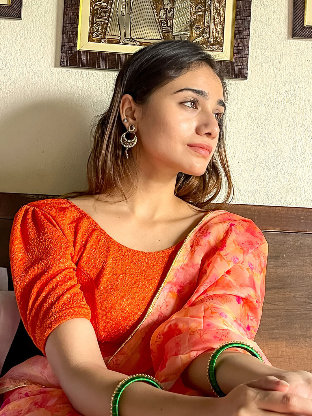 Bindigasm's Advi Self Designed Stretchable Jacquard Saree Blouse
