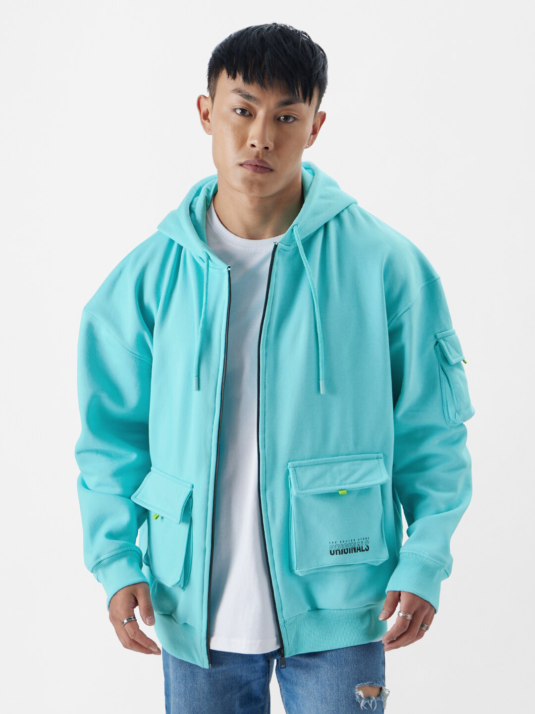 The Souled Store Hooded Front-Open Sweatshirt