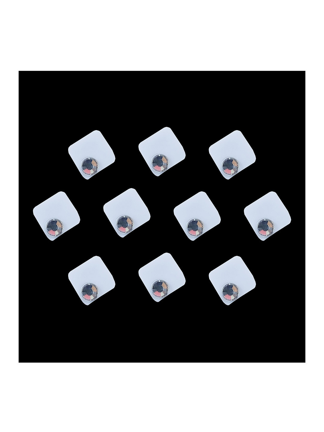 Comet Busters 10-Pcs BIN2035 Handcrafted Beautiful Traditional Designer Bindi - White