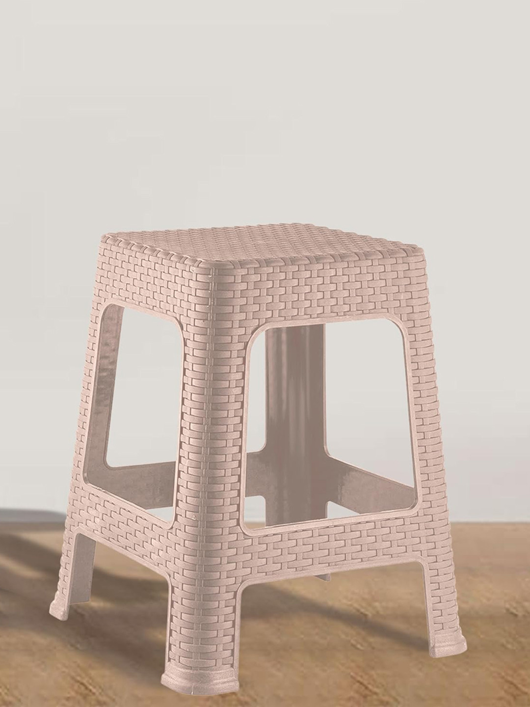 Kuber Industries Beige Solid Plastic Step Stool