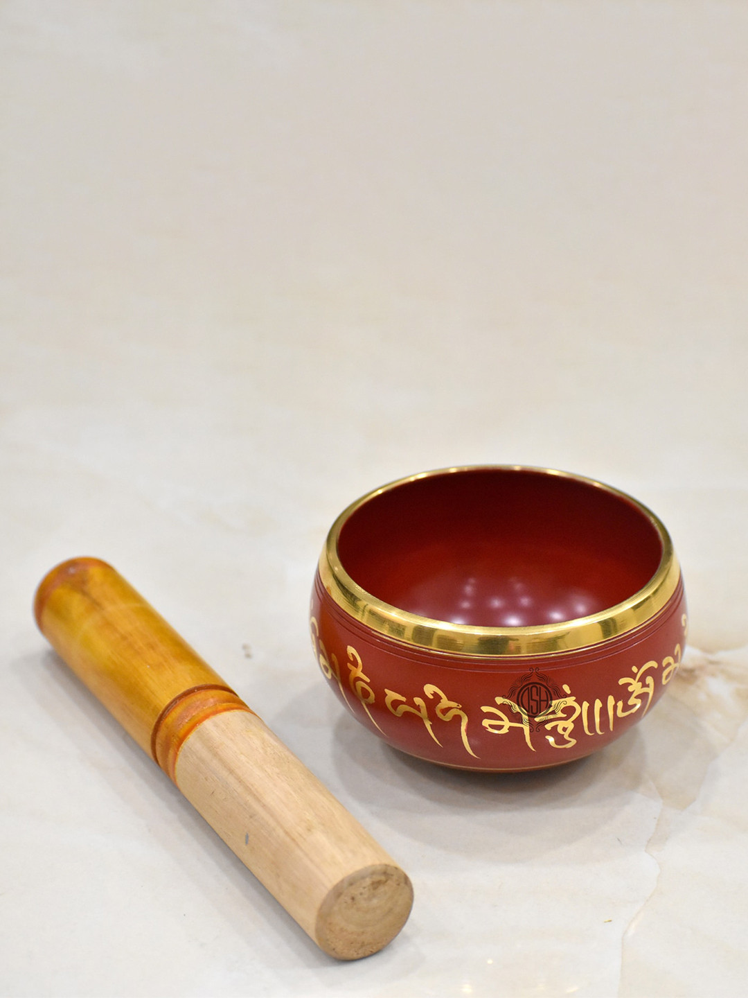 DSH Crafting Your Curiosity Red & Gold Toned Metal Tibetan Singing Bowl