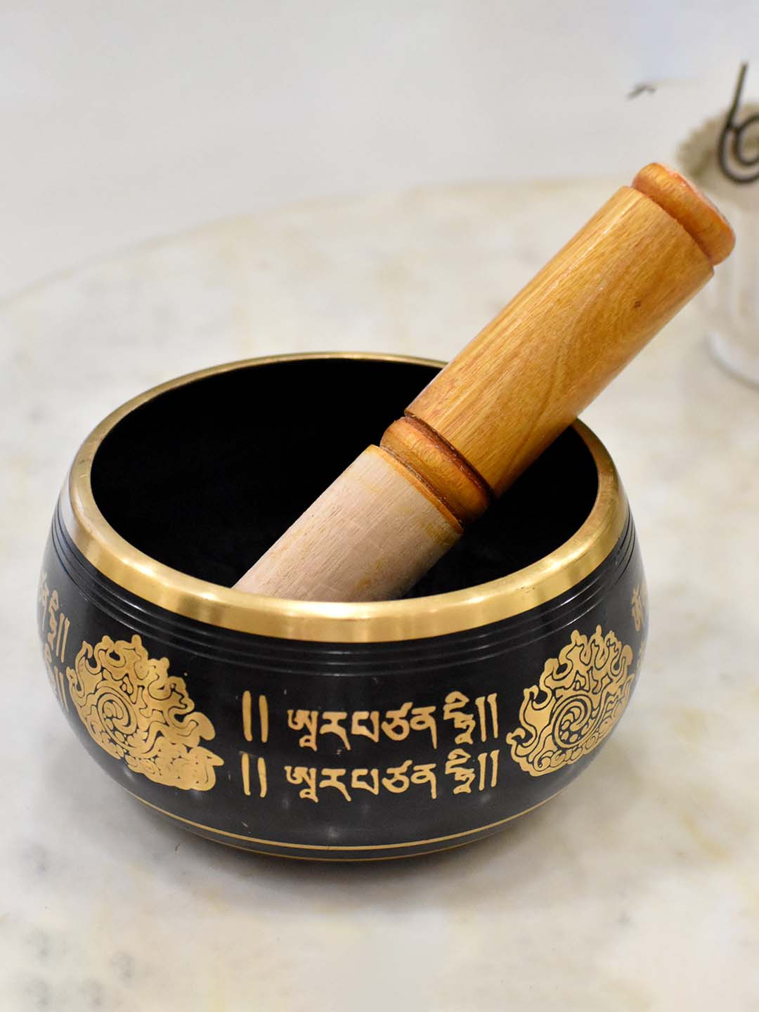 DSH Crafting Your Curiosity Black & Gold-Toned Printed Decorative Bowl