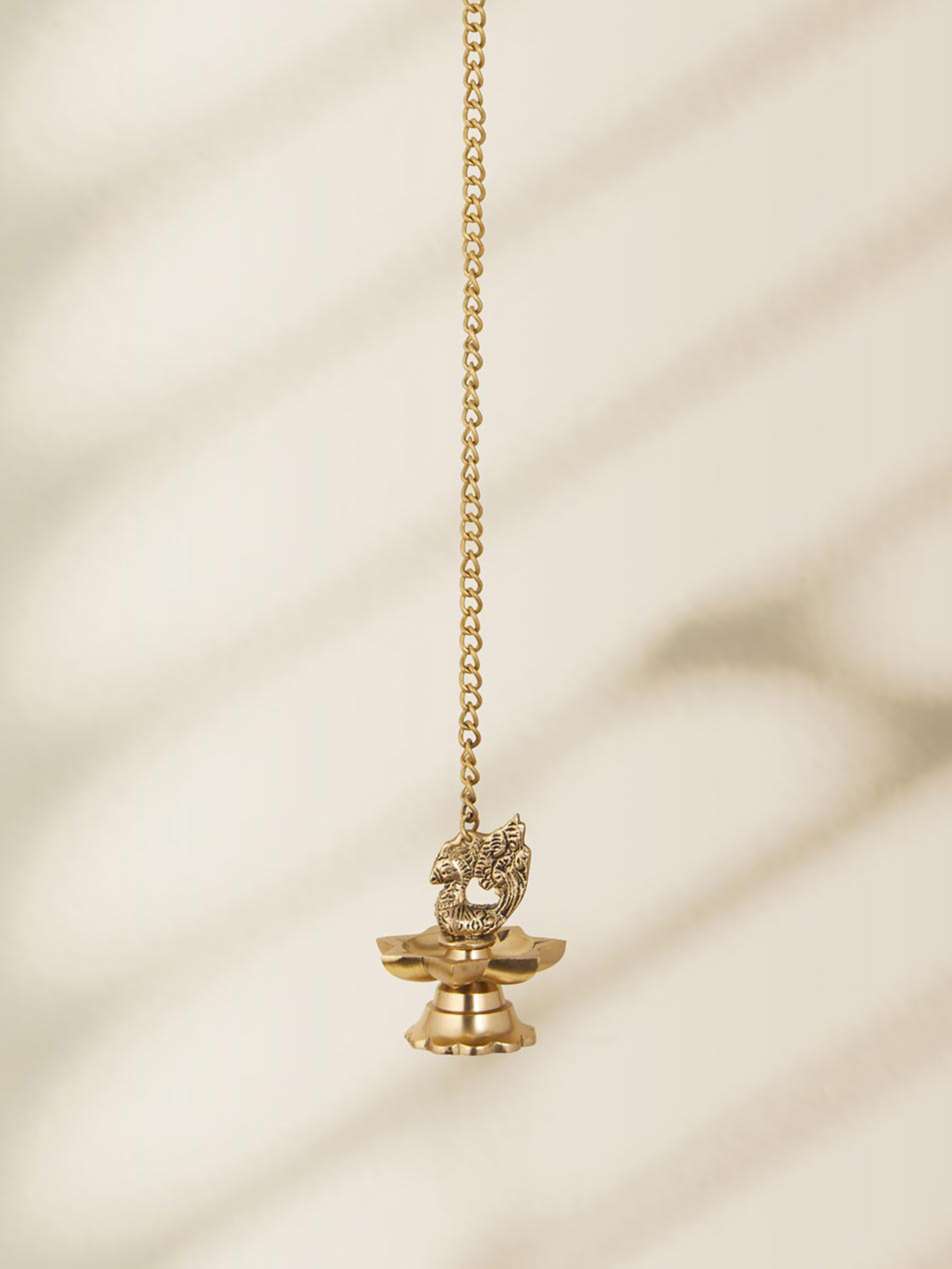 Fabindia Gold Toned Brass Casted Hd Mehnoor Oil Lamp