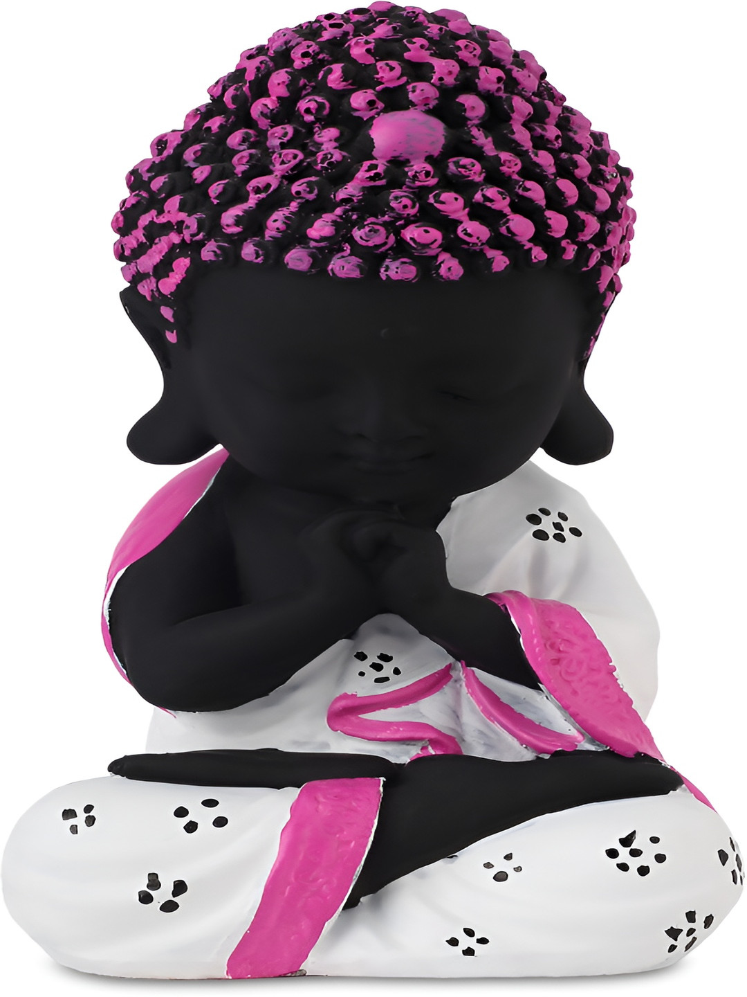 GW CREATIONS Lord Meditating Position Monk White Polyresin Matte Living Room Medium Showpiece - 2.8 Inches
