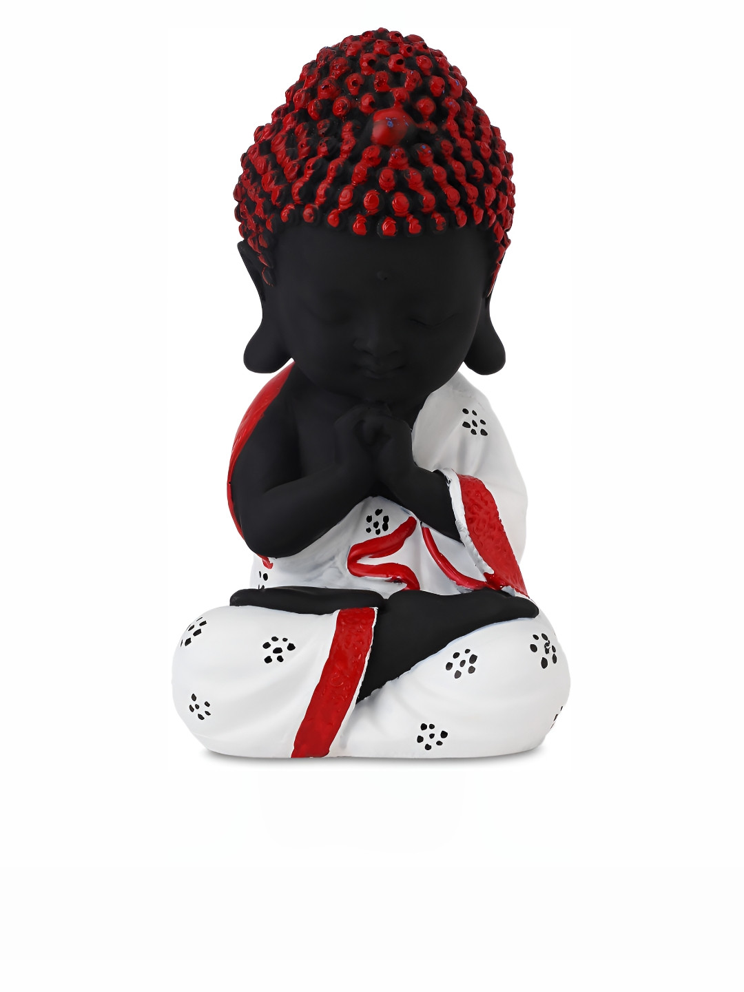 GW CREATIONS Lord Meditating Position Monk Black Polyresin Natural Living Room Medium Showpiece - 3.1 Inches