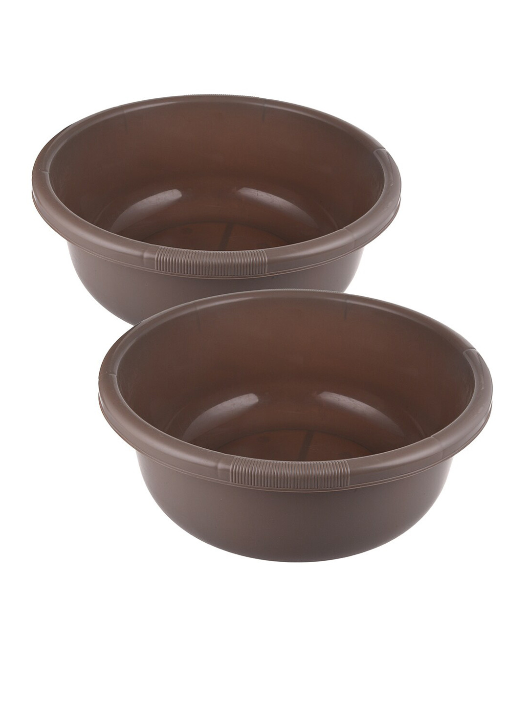 Kuber Industries Set Of 2 Coffee Brown Plastic Bath Tub