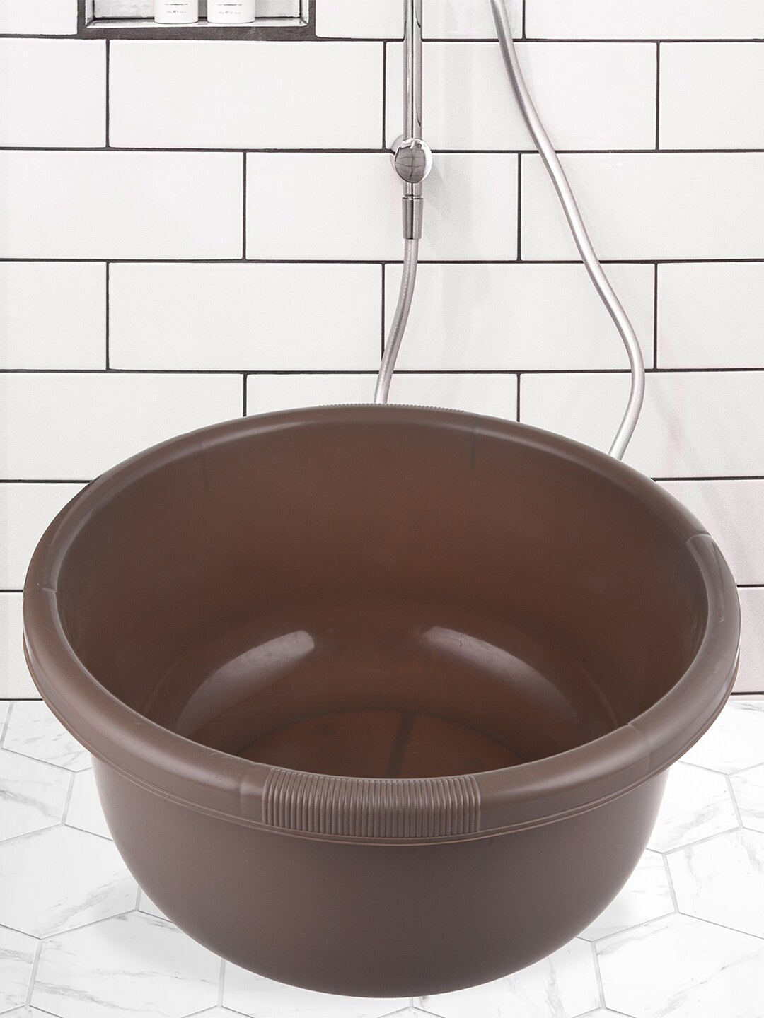 Kuber Industries Coffee Brown Baby Bath Tub 38 L