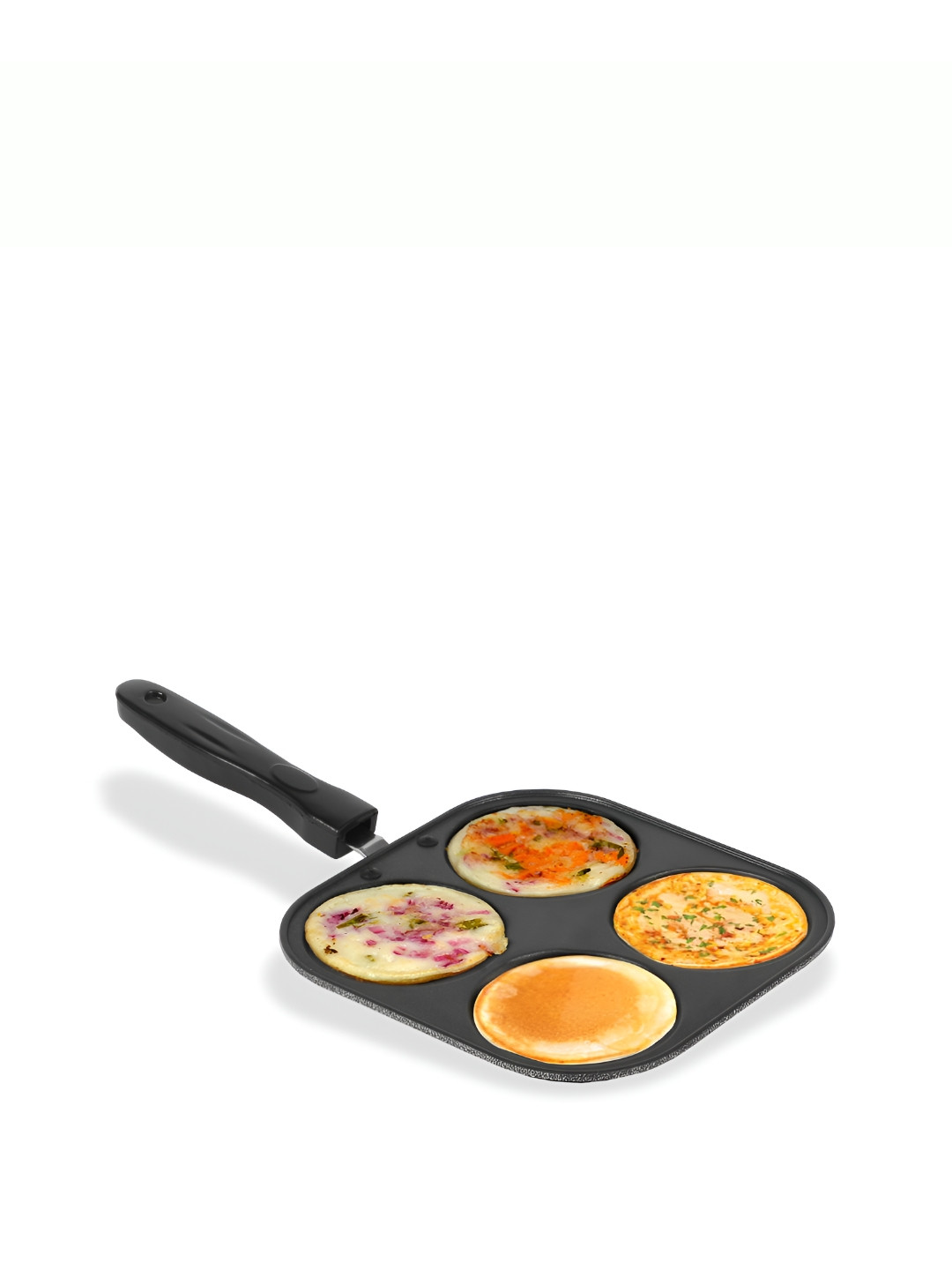 Sumeet Black Aluminum Nonstick Multi Snack Maker 4in 1 Frying Pan