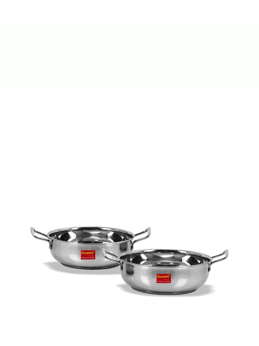 Sumeet 2 Pieces Stainless Induction Bottom Safe Kadhai