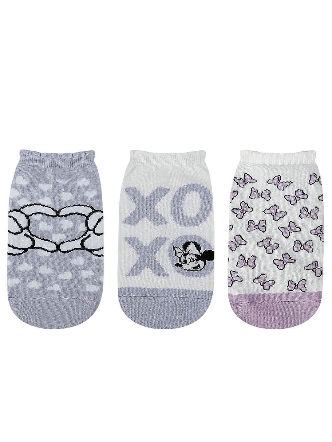 Balenzia x Disney Pack Of 3 Mickey & Minnie Printed Ankle Length Socks