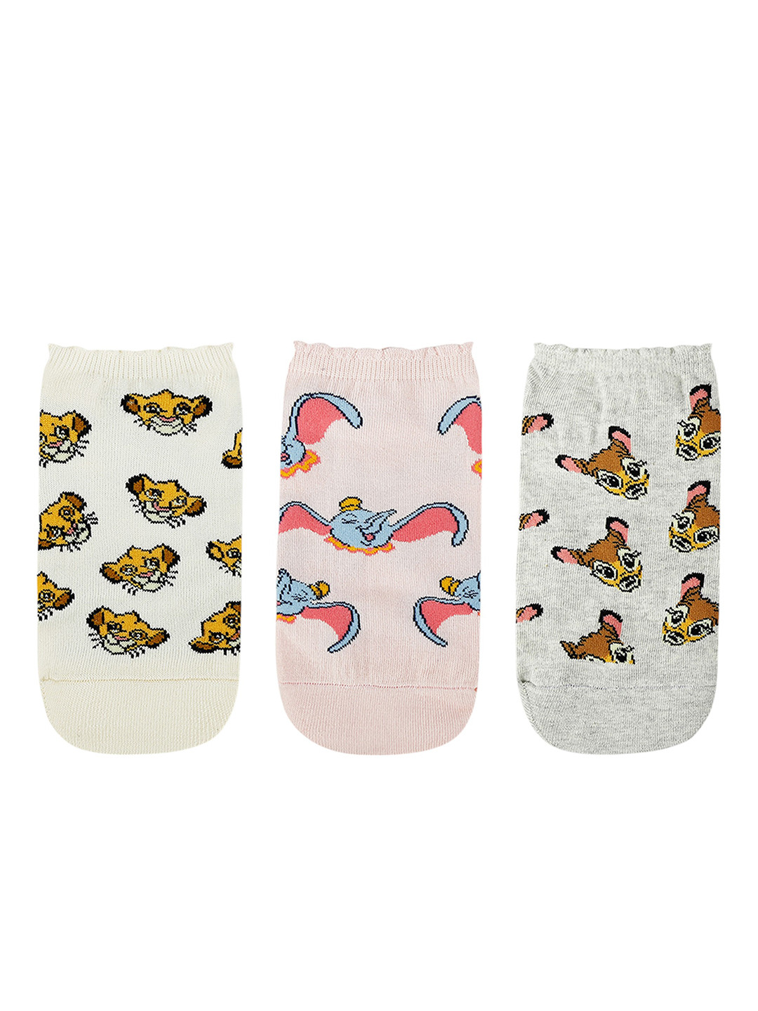 Balenzia x Disney Pack Of 3 Printed Cotton Ankle Length Socks