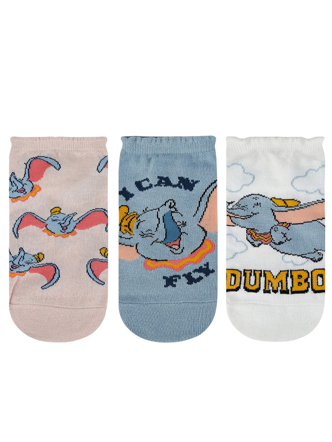 Balenzia x Disney Pack of 3 Dumbo Patterned Ankle Length Socks