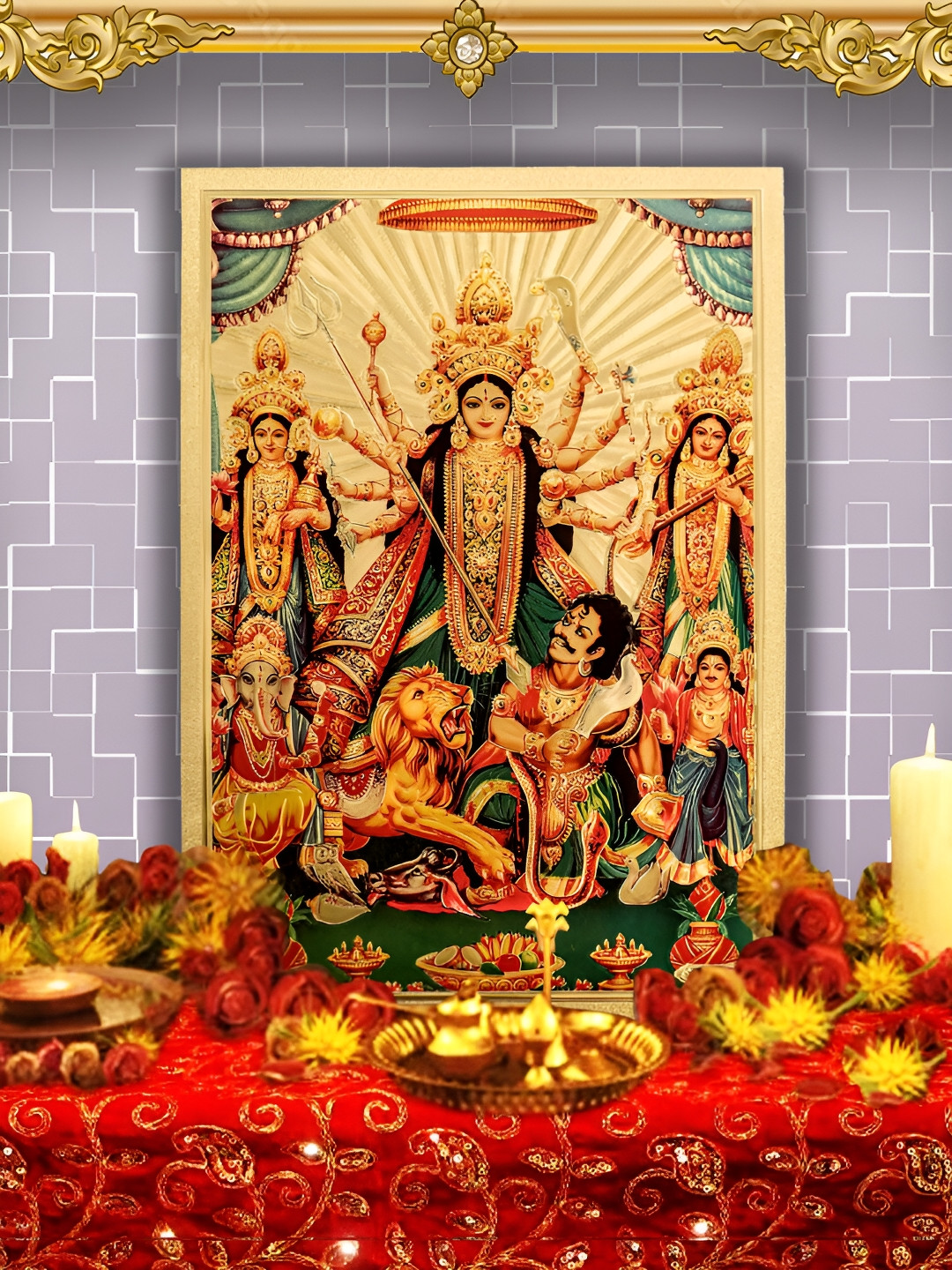 Hawai Gold Paper Wall Living Room Rectangle Potrait Photographs Wall Art -6.89 x 4.92In