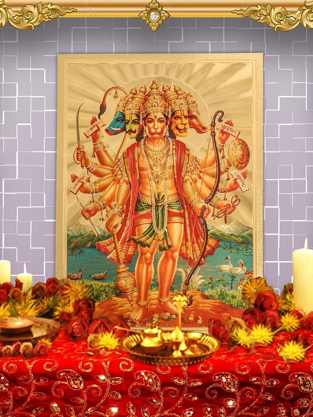 Hawai Hanuman Paper Wall Rectangle Photographs Wall Art - 11.8x8.2In