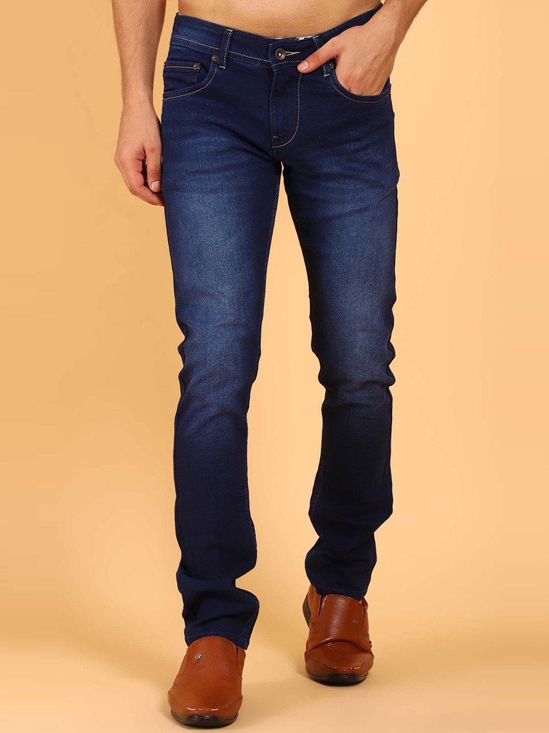 BLUEBIRD Men Classic Slim Fit Light Fade Stretchable Jeans