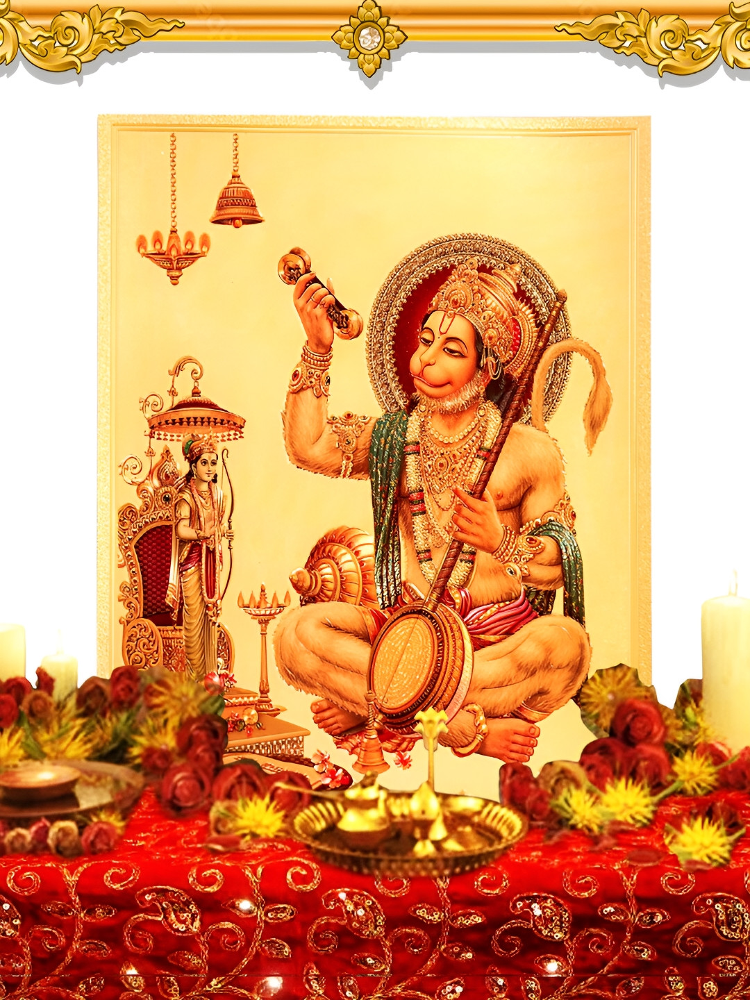 Hawai 24k Gold Plated Bajrang Bali Wall Art