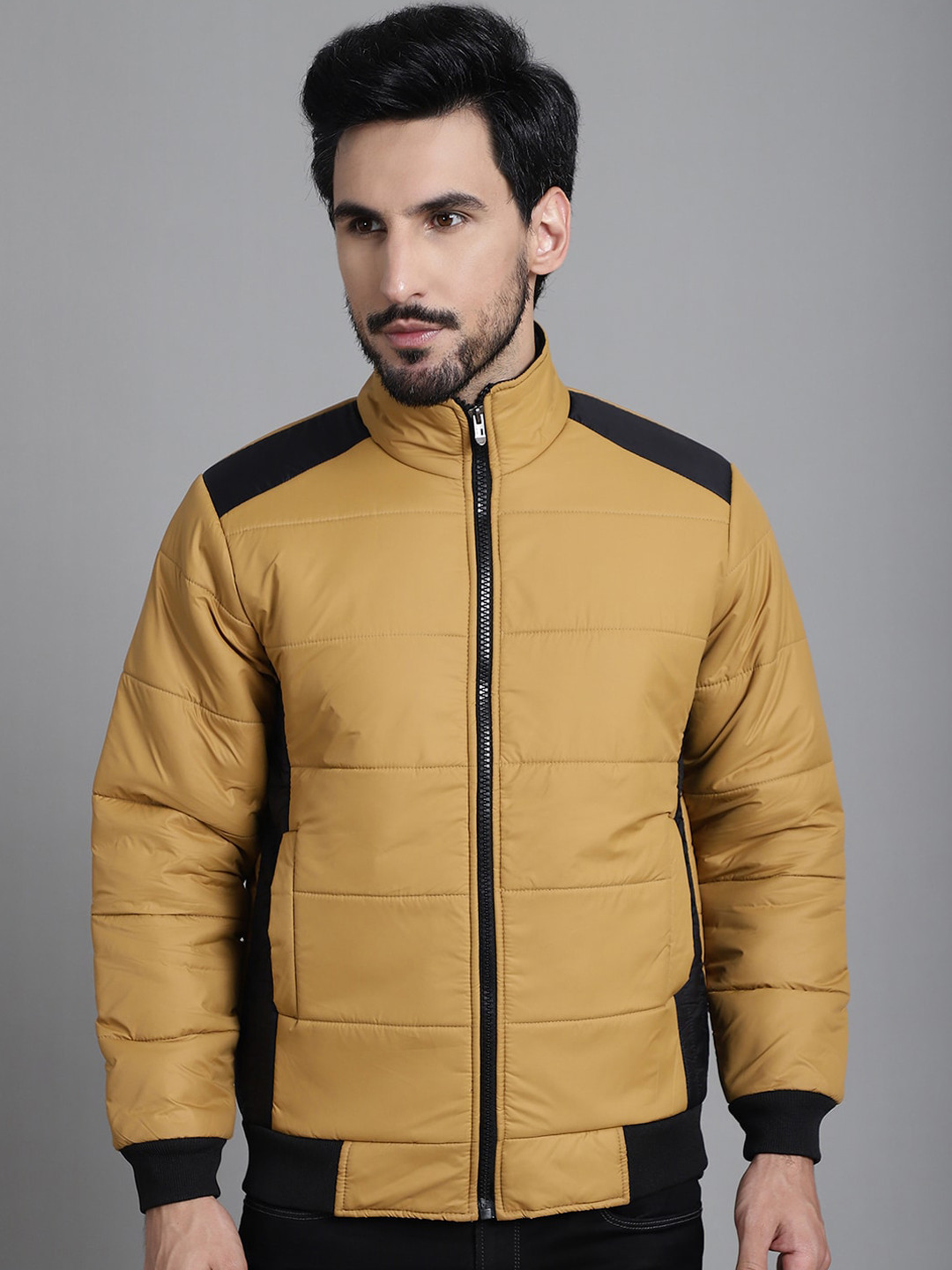 Purple State Colourblocked Padded Jacket