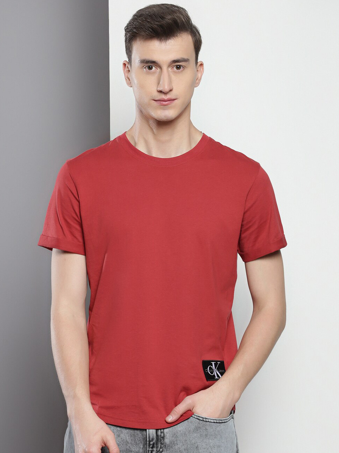 Calvin Klein Jeans Round Neck Short Sleeves Cotton T-shirt