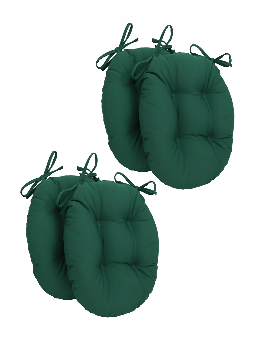 Angel Mommy Green 4 Pieces Round Twill Dining Chair Cushions