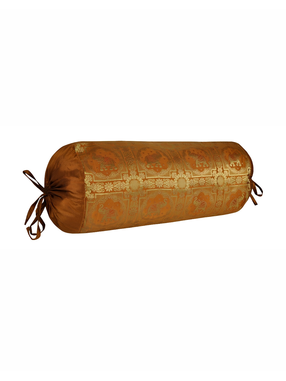 Lal Haveli Brown Woven Design Bolster Covers