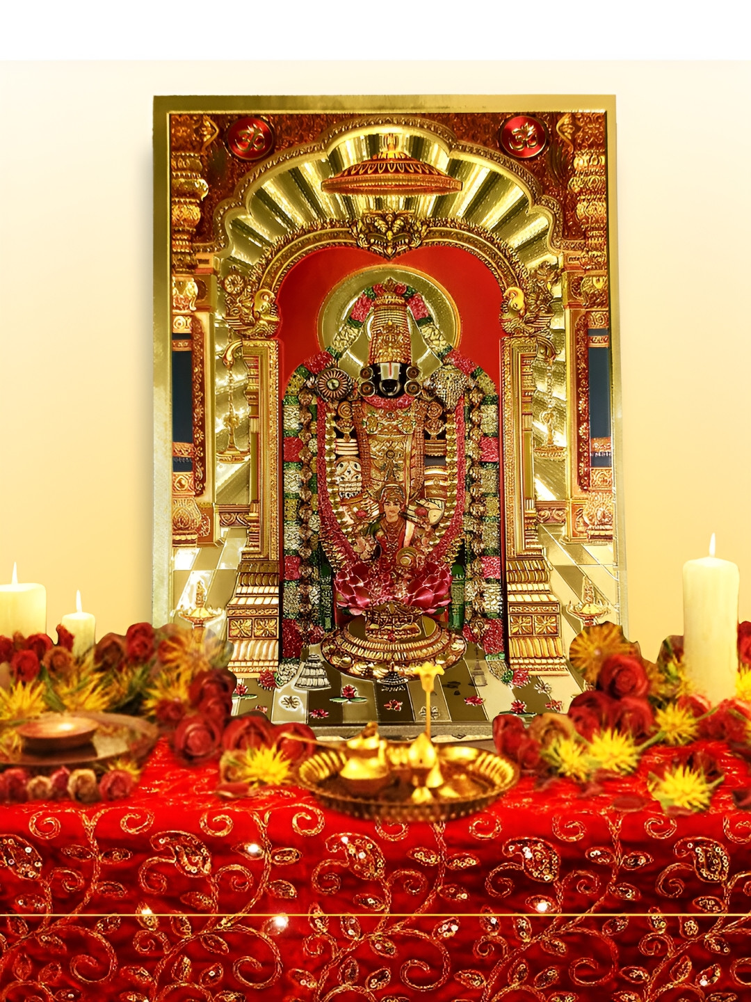 Hawai 24k Gold Plated Shree Tirupati Balaji Wall Art