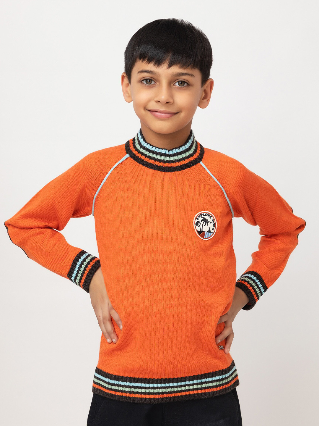 Purple United Kids Boys Turtle Neck Pullover