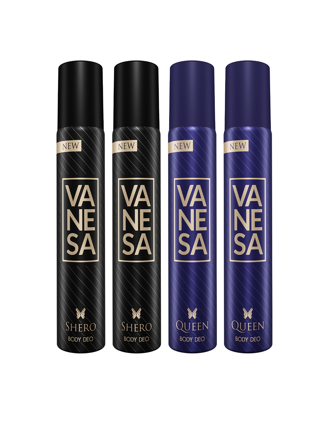 Vanesa Women Set of 2 Shero + 2 Queen Body Deodorant Spray - 20 g Each