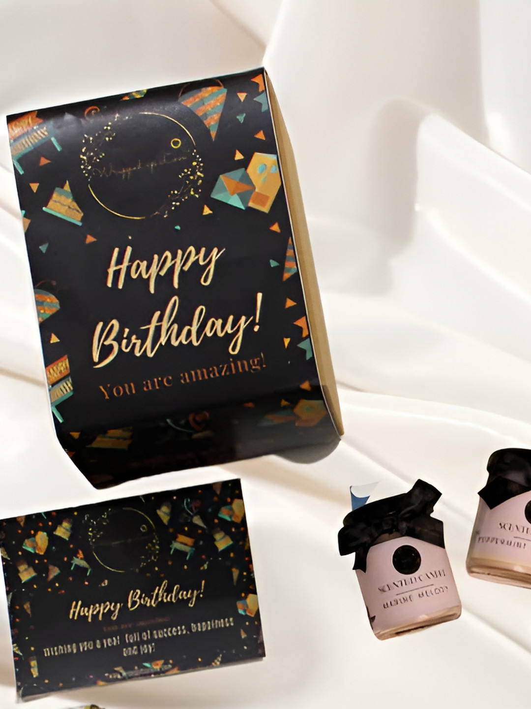 Wrapped up Love White Mini Gifting Set 2Pcs Cherry Magnolia and Roasted Coffee Birthday Jar Candles