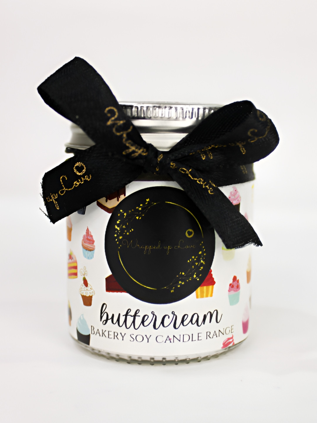 Wrapped up Love Buttercream Bakery Range 1 Wick Solid Geometric Regular Jar Candles