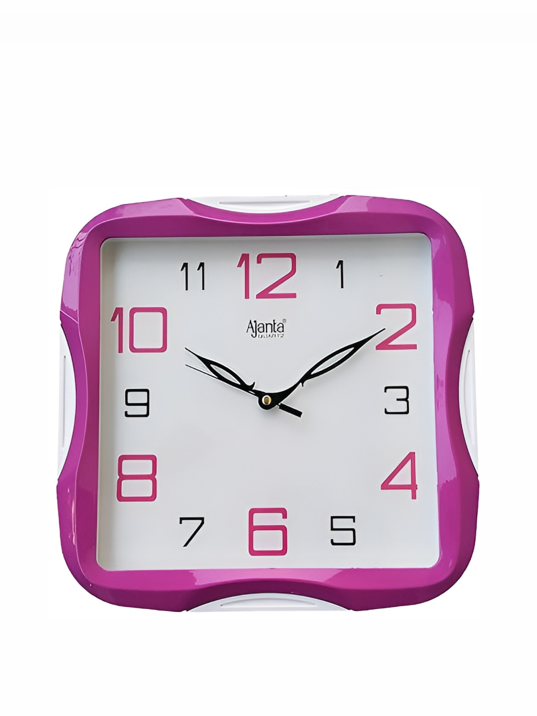Ajanta Pink & White Contemporary Glass Square Wall Clock