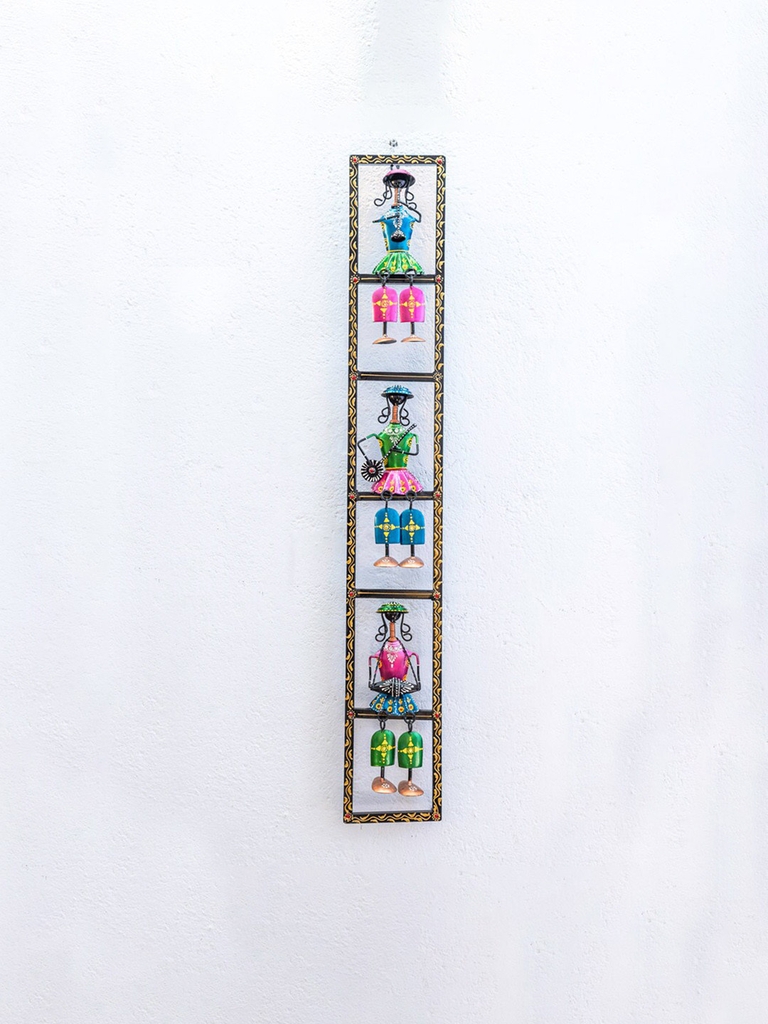 Indune Lifestyle Sitting Musician Wall Panel Blue Metal Metallic Living Room Music Small Showpiece - 35.4 Inches