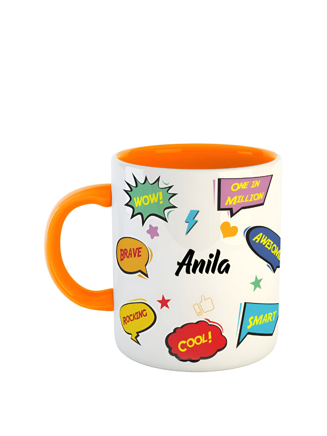 ARTBUG Samarth Name Personalised White Typography Ceramic Microwave Safe Mug-350ml