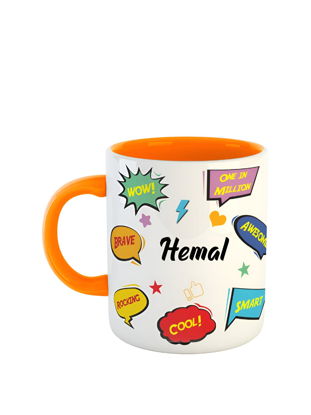 ARTBUG Studio Pottery White Typography Ceramic Microwave Safe Mug-350ml