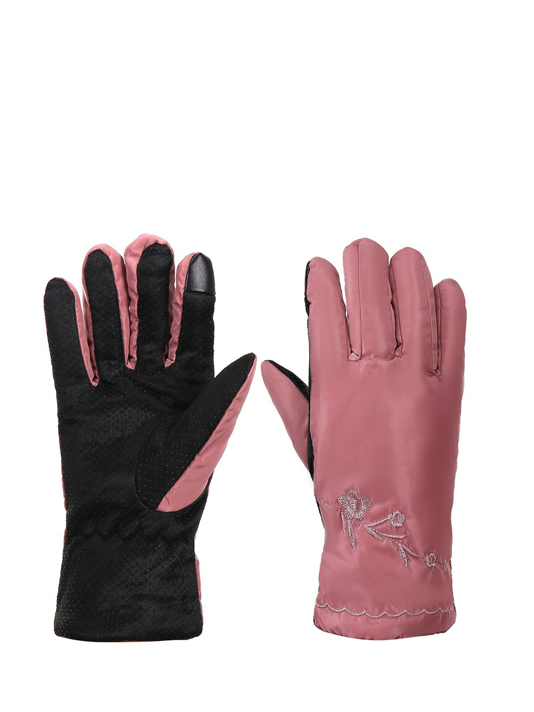 Alexvyan Women Floral Snow-Proof Winter Acrlic Touch Screen Soft & Warm Gloves