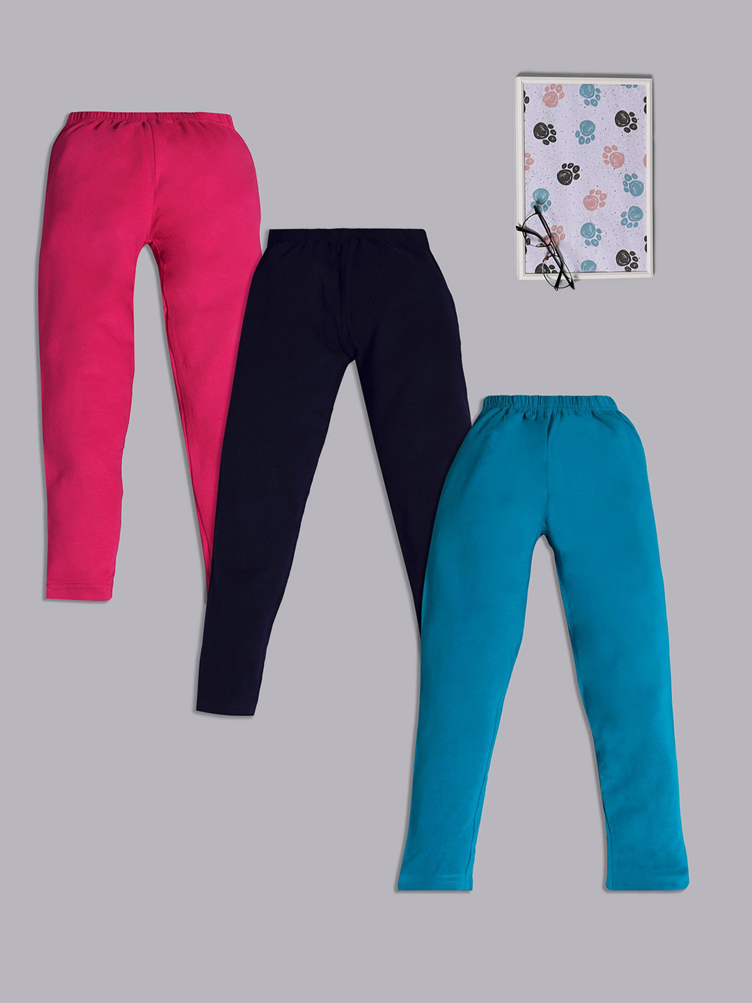 RAINE AND JAINE Girls Pack Of 3 Ankle-Length Leggings