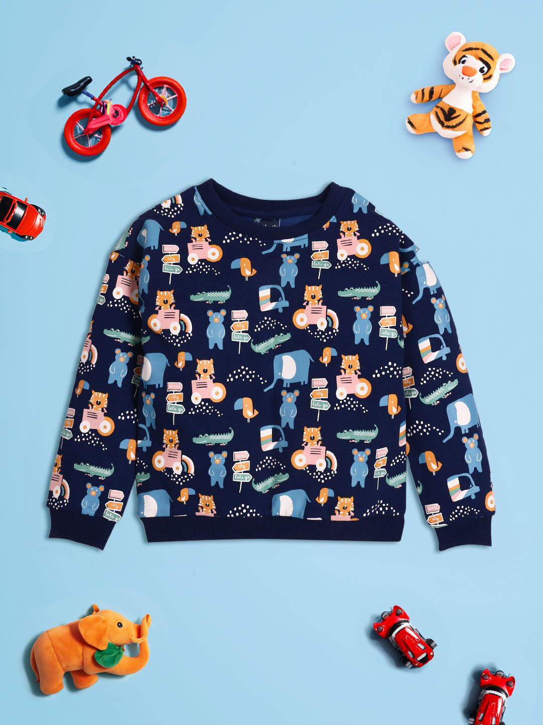Nauti Nati Boys Conversational Printed Antimicrobial Pullover Sweatshirt