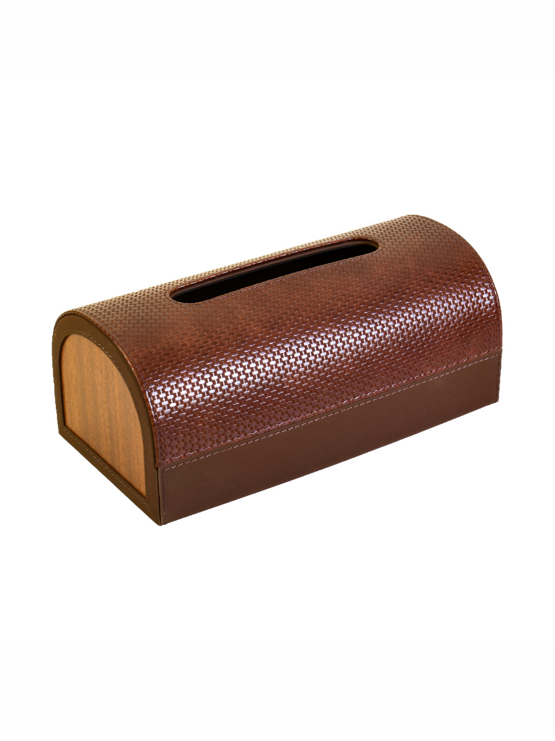 ICHKAN Capsule Brown & Beige Textured Vegan Leather Half Tissue Paper Holder