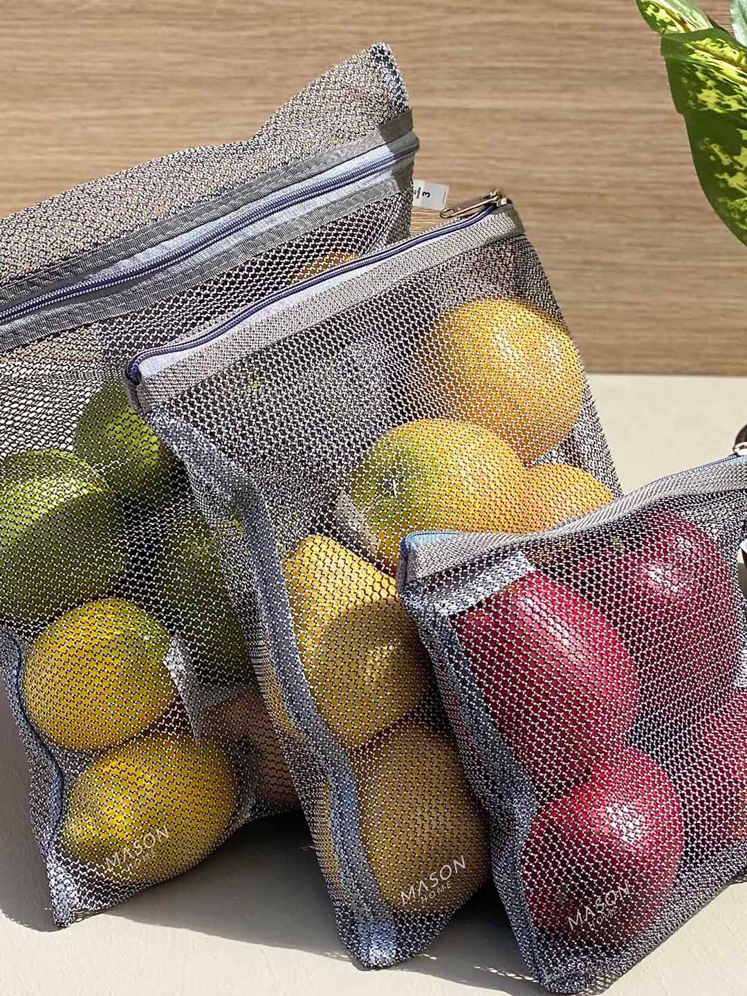 Mason Home Premium Grey Plastic 3 Piece Zipper Fridge Container