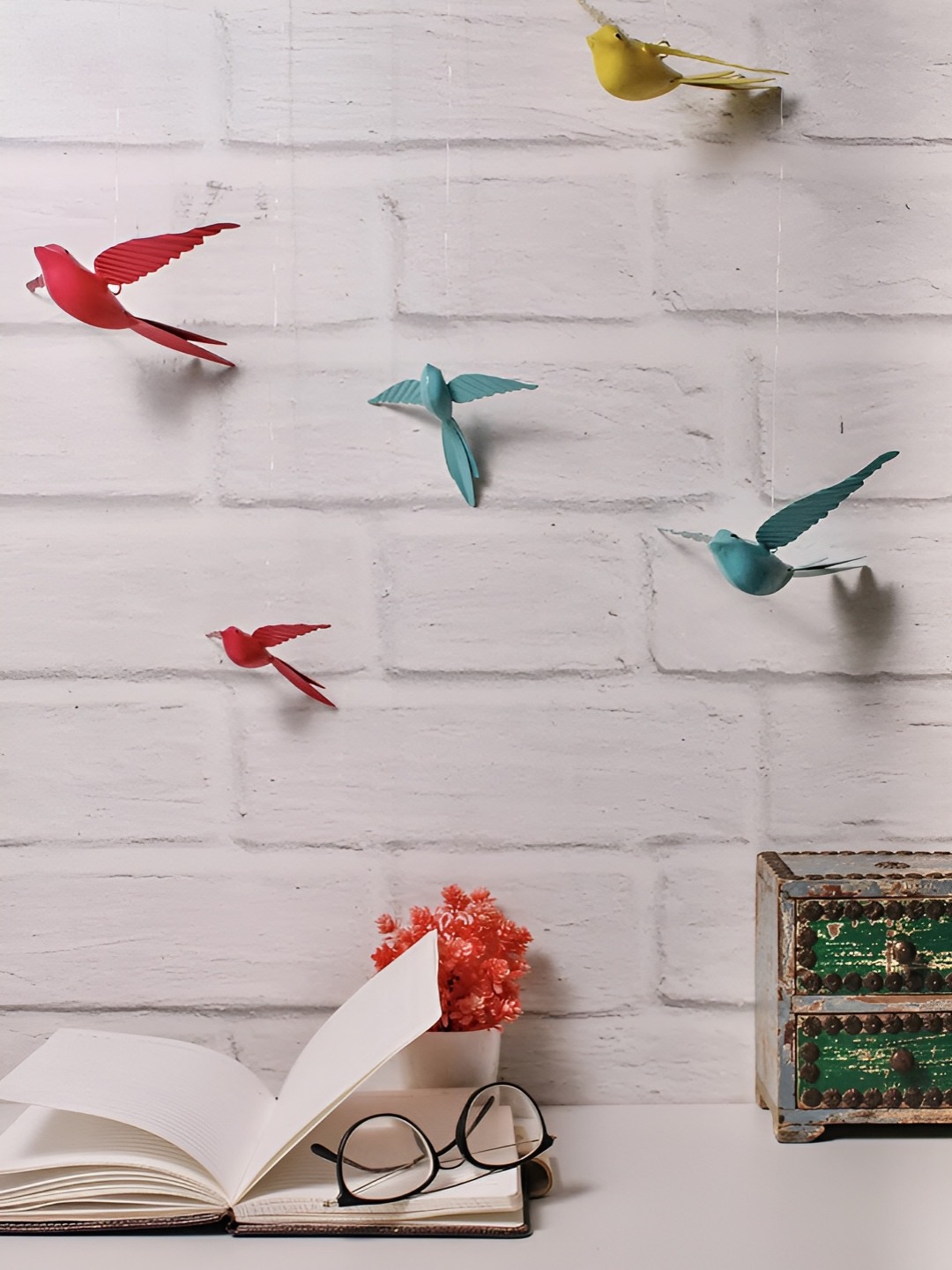 dudki Bird Metal Glossy Hanging Hall 2Pcs Decorative Bird Cage-4.3In