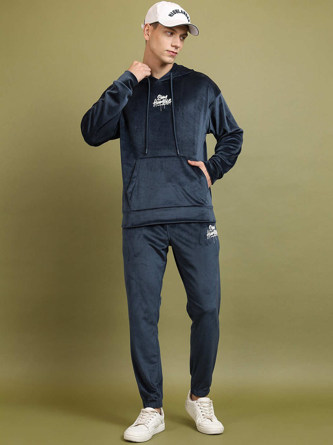 HIGHLANDER Oversized Drop Shoulder Hooded Sweatshirt With Trouser Co-Ords