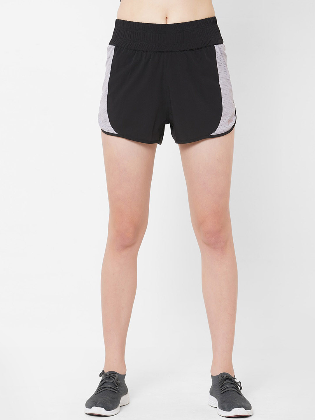 BODD ACTIVE Women Colourblocked High-Rise Running Shorts
