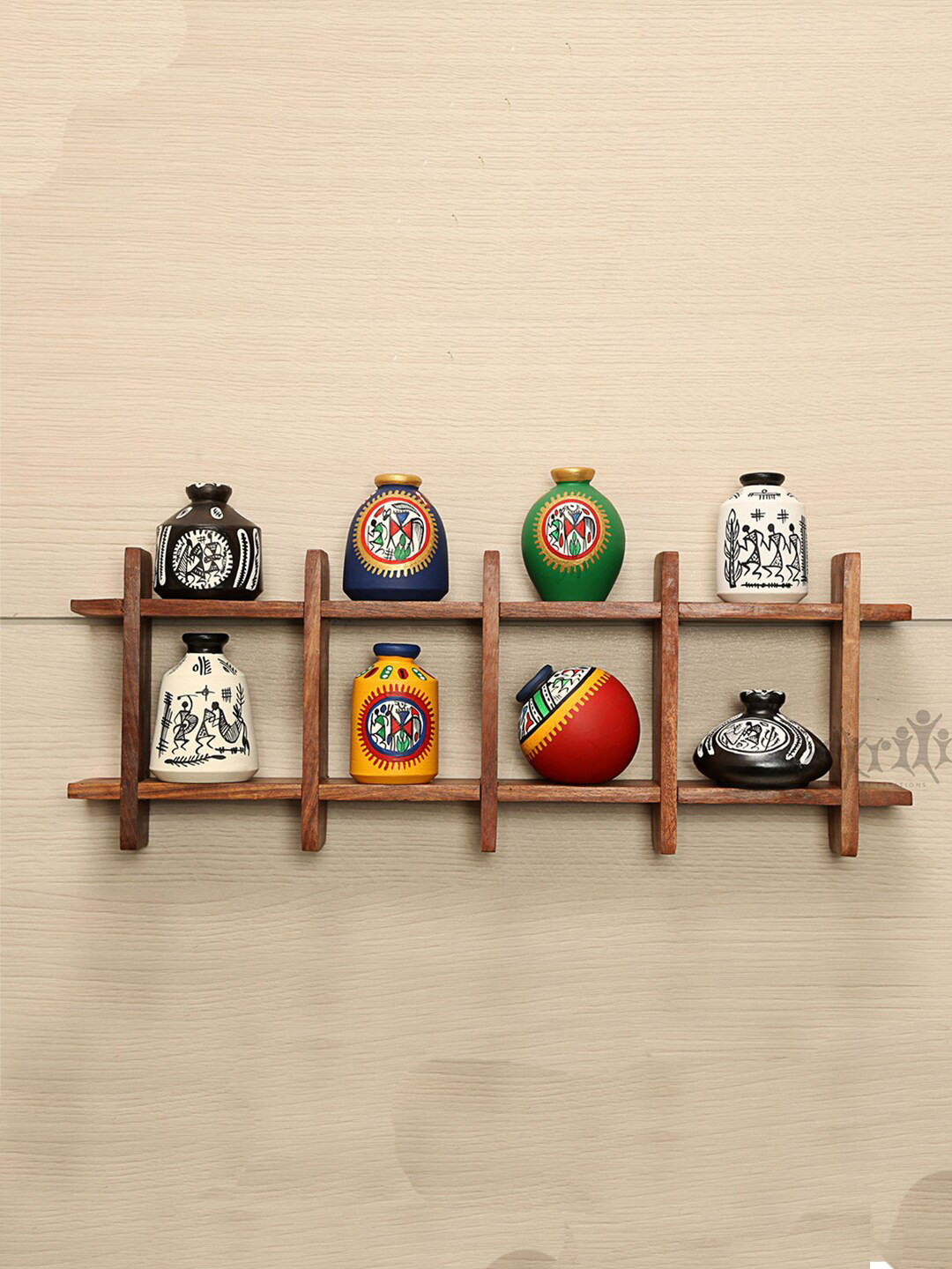 AAKRITI ART CREATIONS Brown Wooden Pocket Wall Shelf