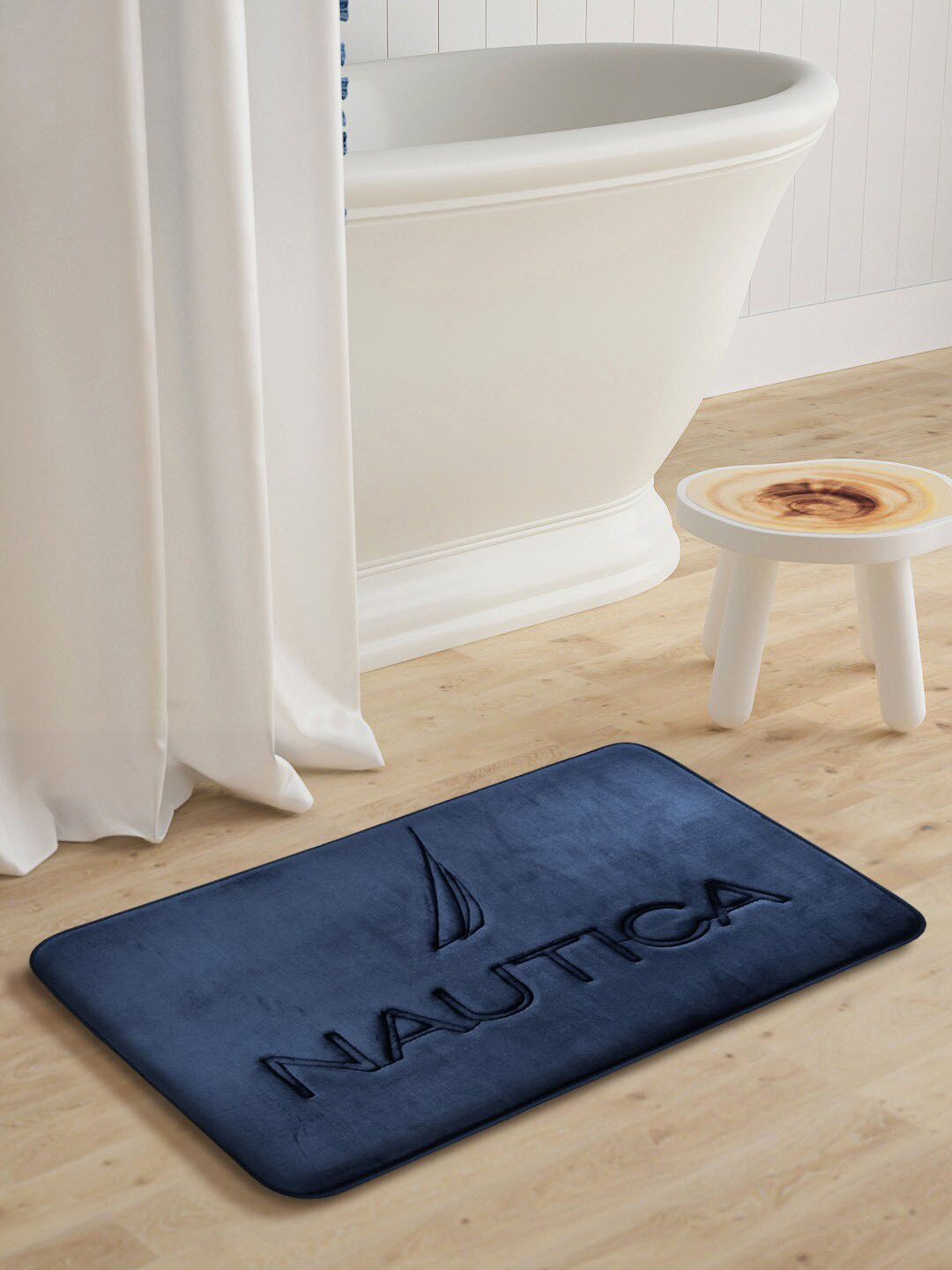 Nautica Navy Blue Anti-Skid 2000 GSM Bath Mat