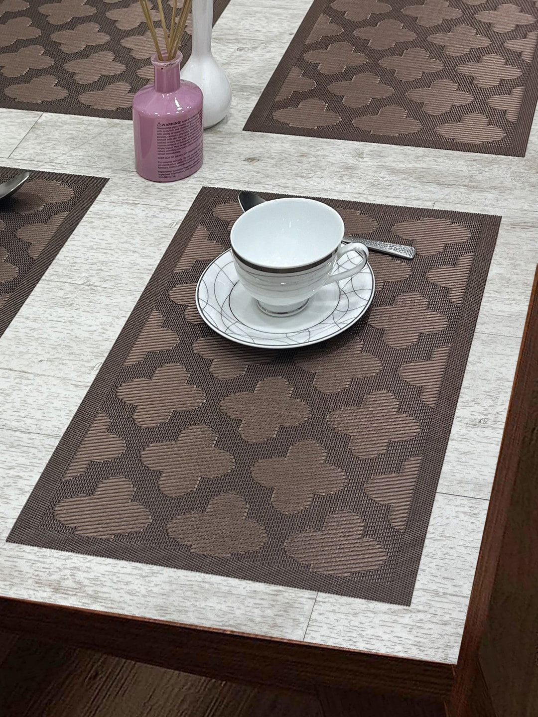 BIANCA Alpine Brown 6 Pieces Printed RectangularTable Placemats