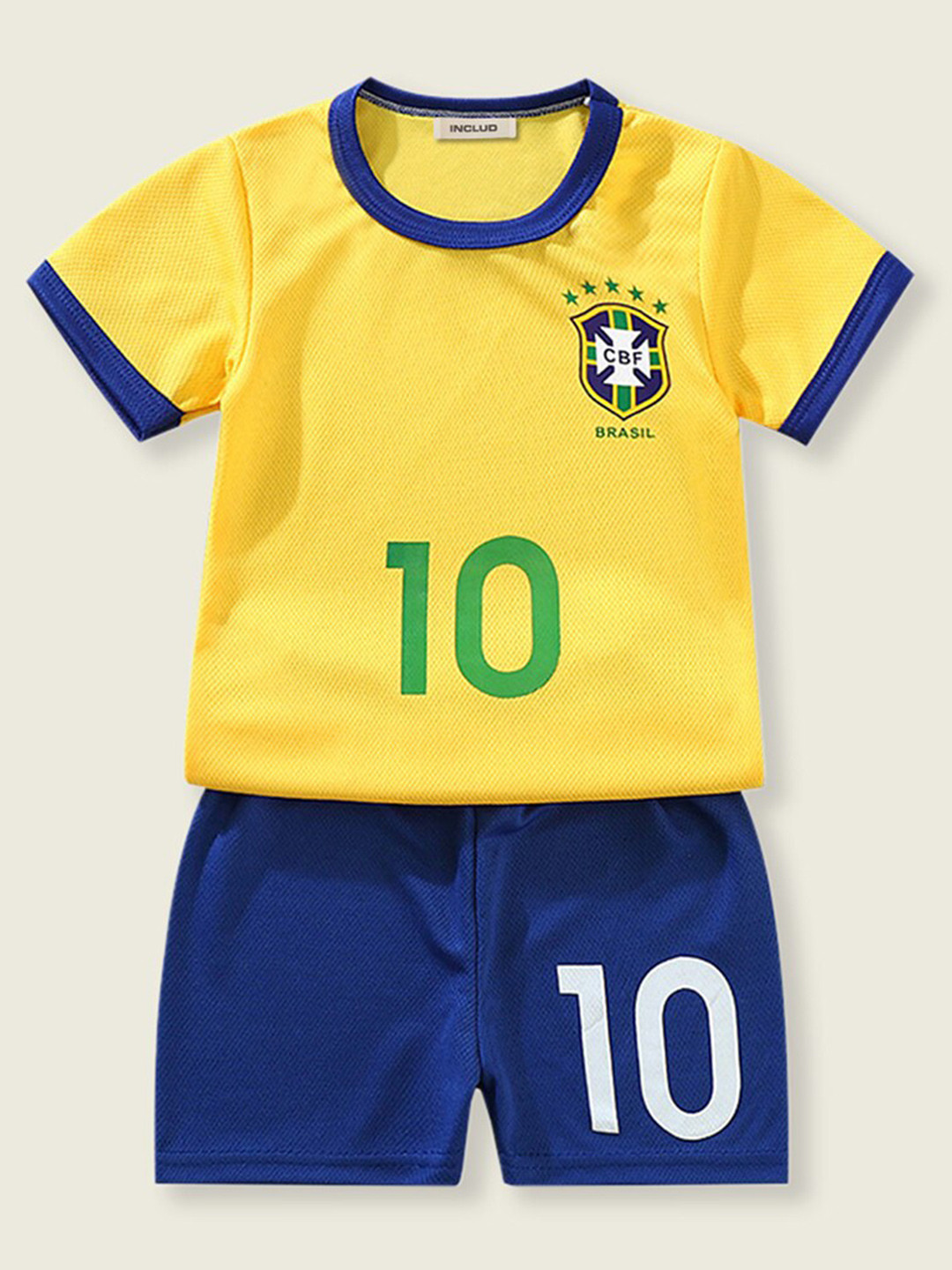 INCLUD Boys Blue Printed T-shirt With Shorts Clothing Set