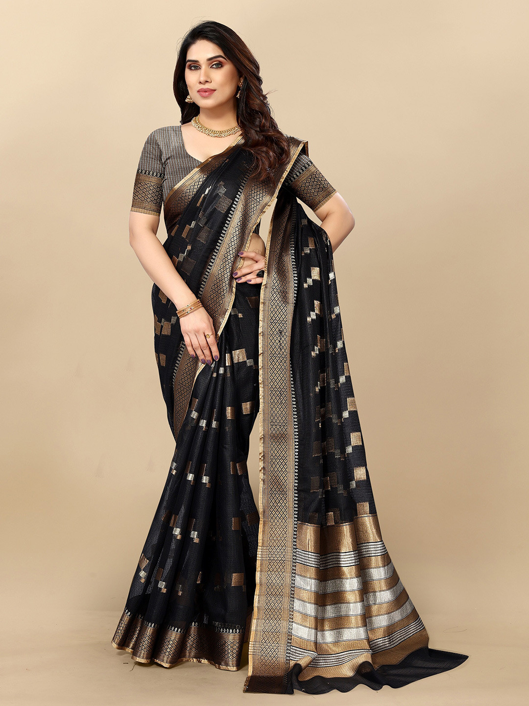 Sidhidata Ethnic Motif Woven Design Zari Kota Saree