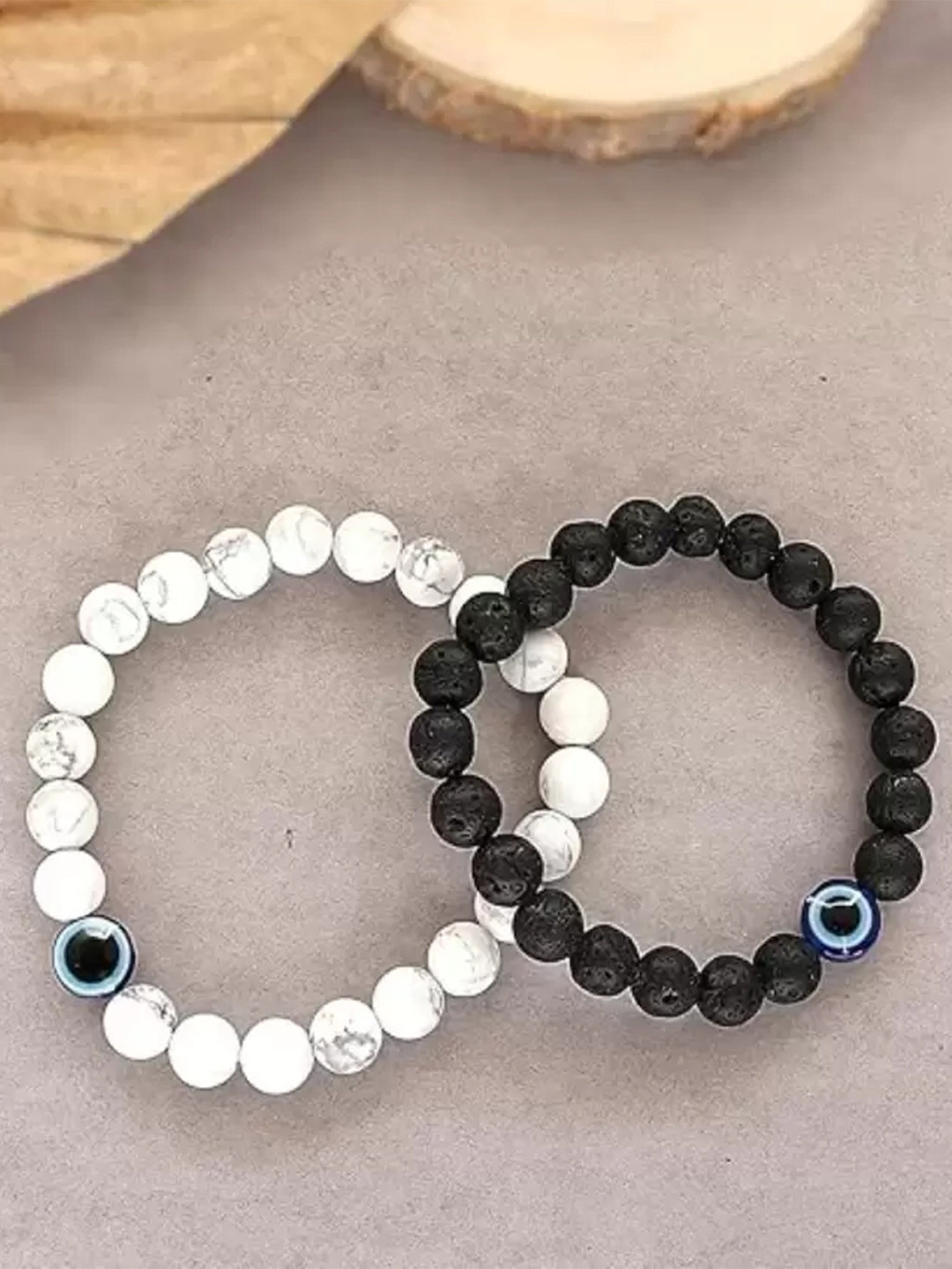 KARISHMA KREATIONS Unisex Set of 2 Self Design Elasticated Bracelet